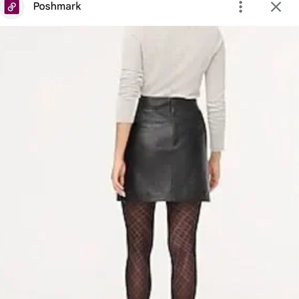 J. Crew NWT black faux Leather Aline Skirt women’s size 00 - Picture 5 of 11